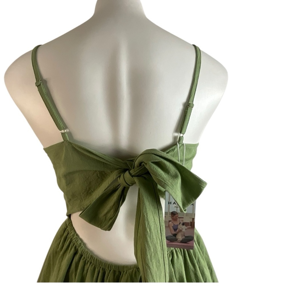Halara Backless Adjustable Straps Green Sleeveles… - image 8